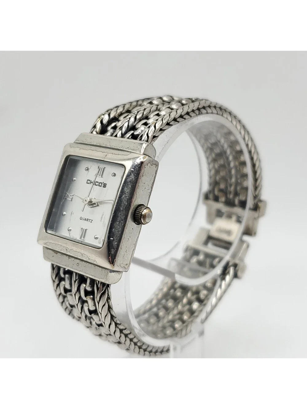 Chico's Quartz Chain Band Womens Watch 21mm Square New Battery